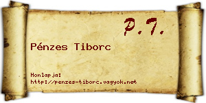 Pénzes Tiborc névjegykártya